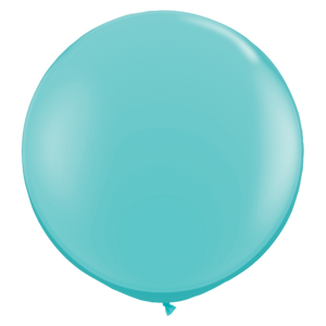 3ft Round Caribbean Blue Qualatex Plain Latex Balloon UNINFLATED