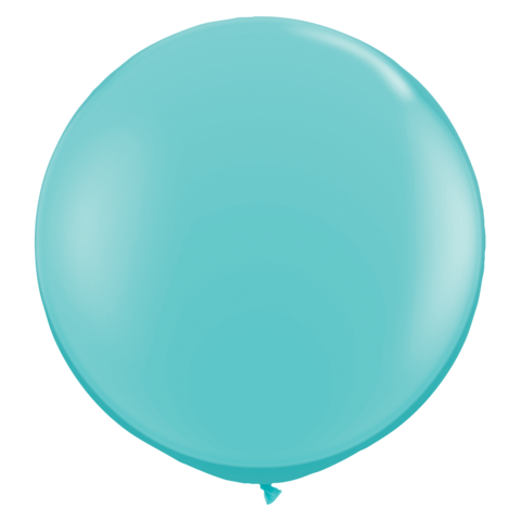 3ft Round Caribbean Blue Qualatex Plain Latex Balloon UNINFLATED