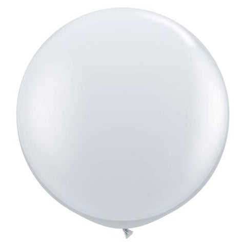 3ft Round Diamond Clear Qualatex Plain Latex Balloon UNINFLATED