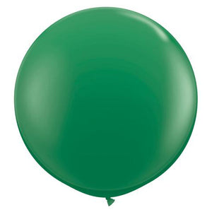 3ft Round Green Qualatex Plain Latex Balloon UNINFLATED