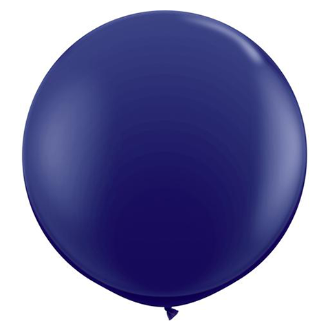 3ft Round Navy Blue Qualatex Plain Latex Balloon UNINFLATED