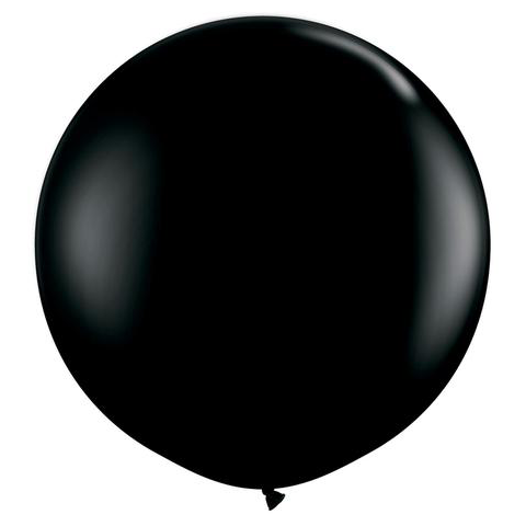 3ft Round Onyx Black Qualatex Plain Latex Balloon UNINFLATED