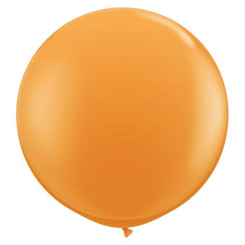 3ft Round Orange Qualatex Plain Latex Balloon UNINFLATED