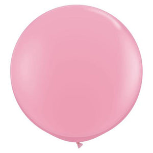 3ft Round Pink Qualatex Plain Latex Balloon UNINFLATED