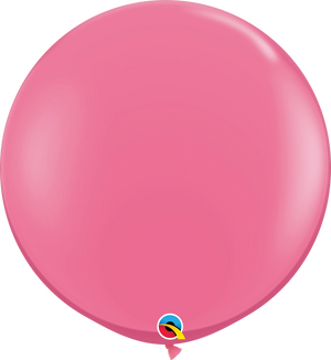 3ft Round Rose Pink Qualatex Plain Latex Balloon UNINFLATED