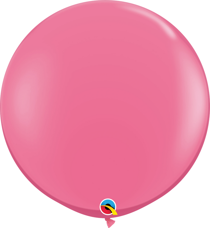 3ft Round Rose Pink Qualatex Plain Latex Balloon UNINFLATED