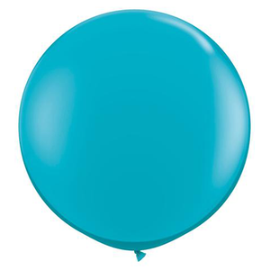 3ft Round Tropical Teal Qualatex Plain Latex Balloon UNINFLATED