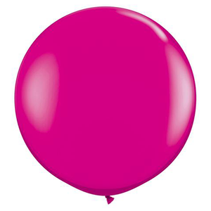 3ft Round Wild Berry Pink Qualatex Plain Latex Balloon UNINFLATED