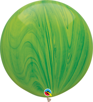 3ft Round Green Agate Rainbow Superagate Qualatex Latex Balloon UNINFLATED
