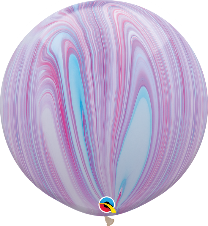 3ft Round Fashion Agate Rainbow Superagate Qualatex Latex Balloon UNINFLATED