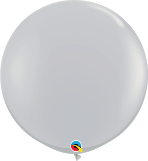 3ft Round Gray Qualatex Plain Latex Balloon UNINFLATED
