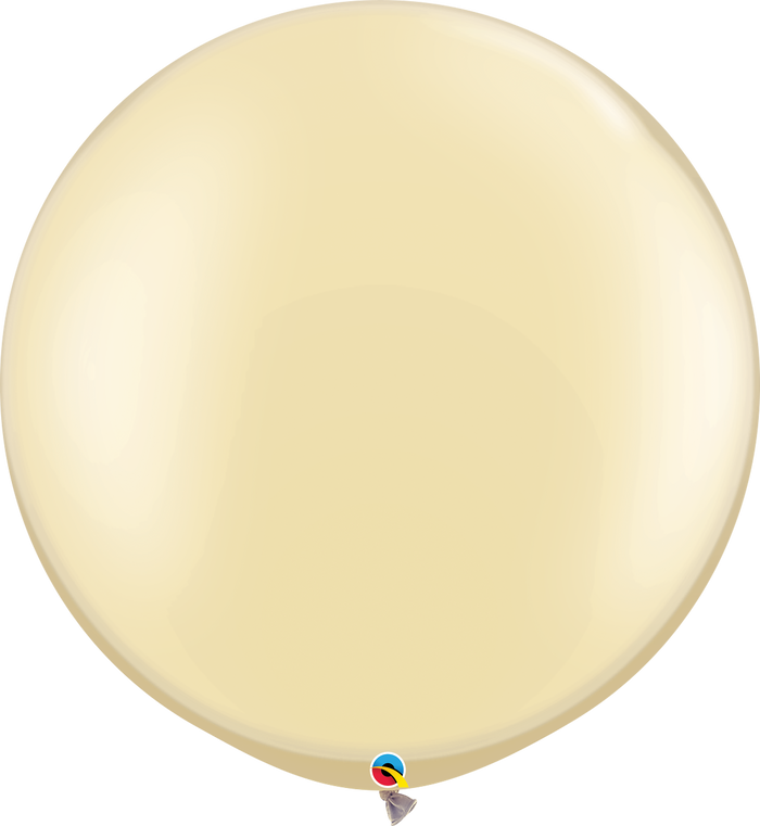 3ft Round Pearl Ivory Qualatex Plain Latex Balloon UNINFLATED