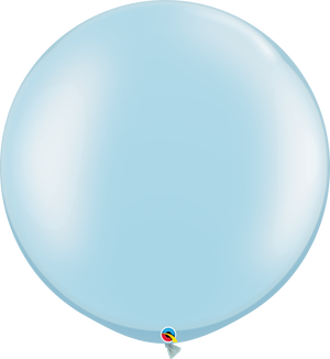 3ft Round Pearl Light Blue Qualatex Plain Latex Balloon UNINFLATED