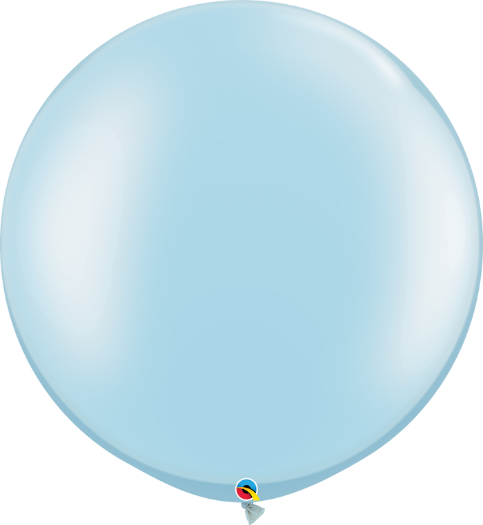 3ft Round Pearl Light Blue Qualatex Plain Latex Balloon UNINFLATED