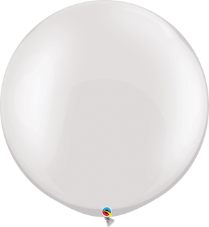 3ft Round Pearl White Qualatex Plain Latex Balloon UNINFLATED