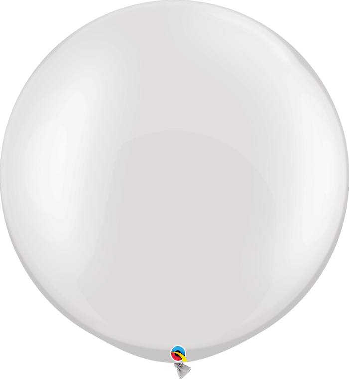 3ft Round Pearl White Qualatex Plain Latex Balloon UNINFLATED