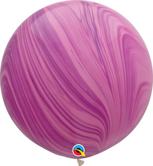 3ft Round Pink Violet Agate Rainbow Superagate Qualatex Latex Balloon UNINFLATED