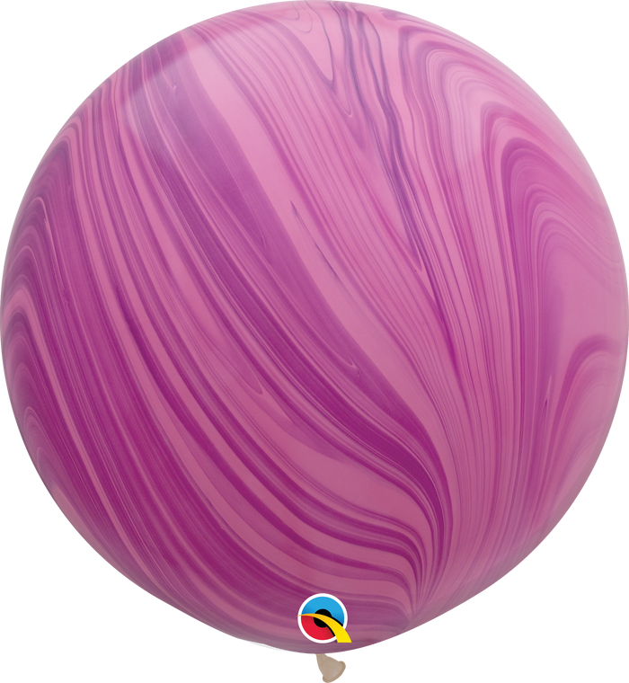 3ft Round Pink Violet Agate Rainbow Superagate Qualatex Latex Balloon UNINFLATED