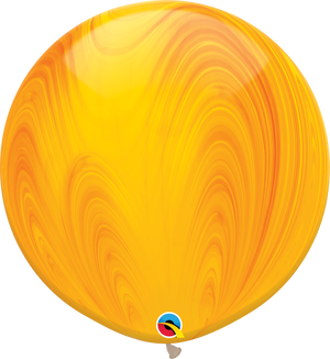 3ft Round Yellow Orange Agate Rainbow Superagate Qualatex Latex Balloon UNINFLATED