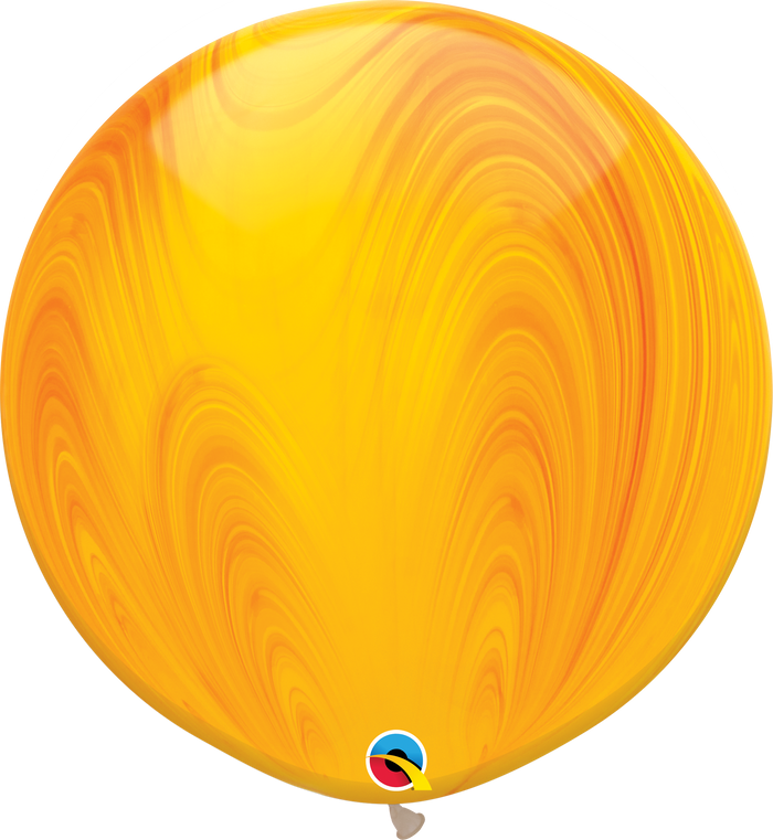 3ft Round Yellow Orange Agate Rainbow Superagate Qualatex Latex Balloon UNINFLATED