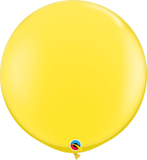 3ft Round Yellow Qualatex Plain Latex Balloon UNINFLATED