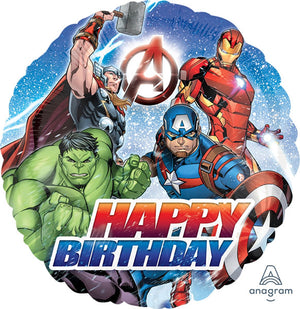 45cm Avengers Happy Birthday Round Foil Balloon UNINFLATED