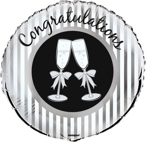 45cm Congrats Bubbly Round Foil Balloon UNINFLATED