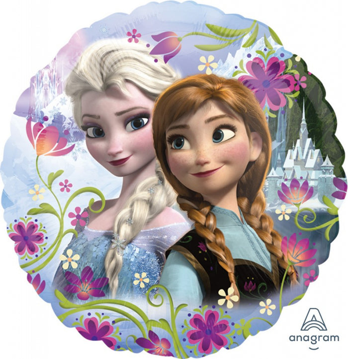 45cm Disney Frozen Anna & Elsa Round Foil Balloon UNINFLATED