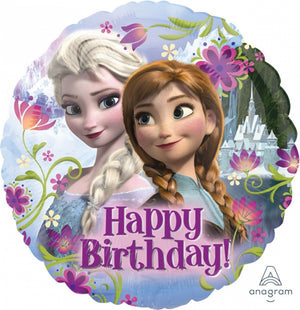 45cm Disney Frozen Happy Birthday Round Foil Balloon UNINFLATED
