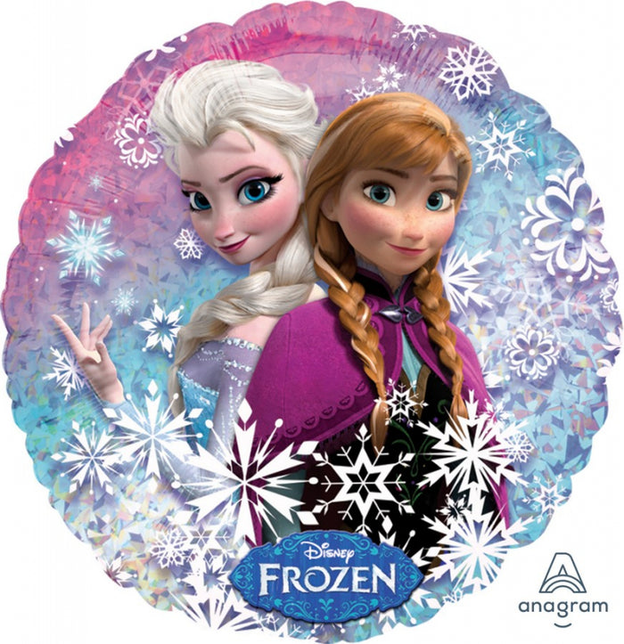 45cm Disney Frozen Holographic Round Foil Balloon UNINFLATED