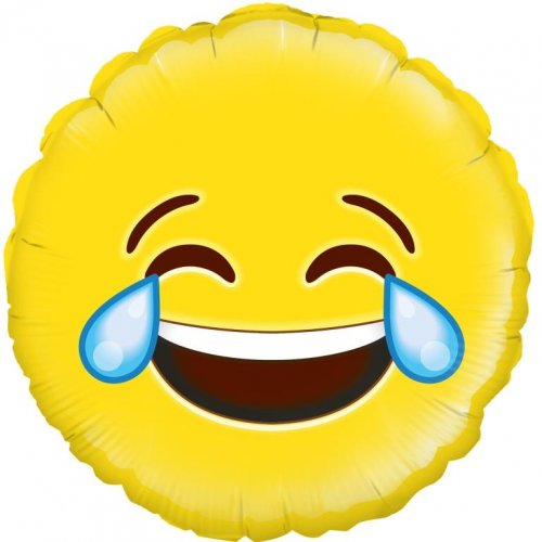 45cm Emoji LOL Laughing Round Foil Balloon UNINFLATED