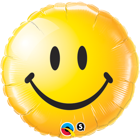 45cm Emoji Yellow Smiley Face Round Foil Balloon UNINFLATED