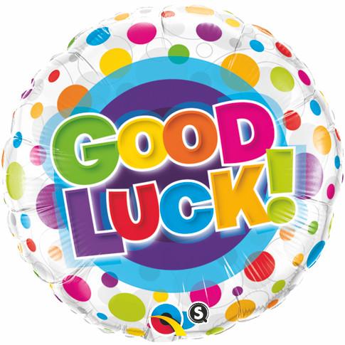 45cm Good Luck Colorful Dots Round Foil Balloon UNINFLATED
