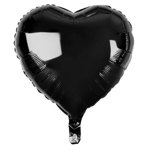 45cm Heart Black Foil Balloon UNINFLATED