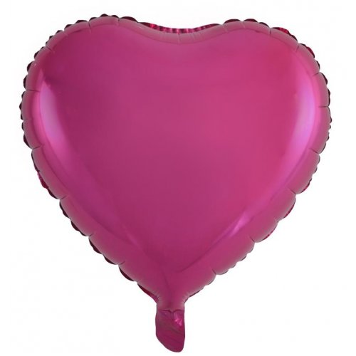 45cm Heart Magenta Foil Balloon UNINFLATED