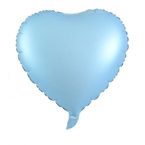45cm Heart Matt Pastel Blue Foil Balloon UNINFLATED