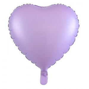 45cm Heart Matt Pastel Lilac Foil Balloon UNINFLATED