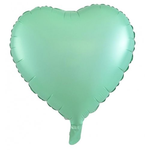 45cm Heart Matt Pastel Mint Green Foil Balloon UNINFLATED