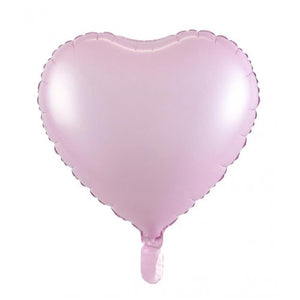 45cm Heart Matt Pastel Pink Foil Balloon UNINFLATED