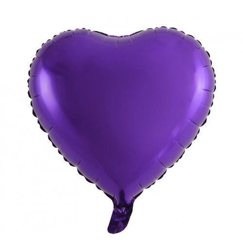 45cm Heart Purple Foil Balloon UNINFLATED