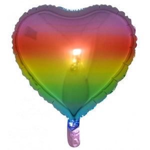 45cm Heart Rainbow Foil Balloon UNINFLATED