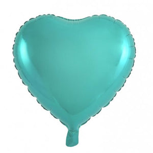 45cm Heart Teal Foil Balloon UNINFLATED
