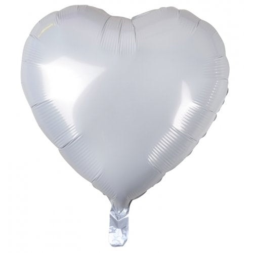 45cm Heart White Foil Balloon UNINFLATED