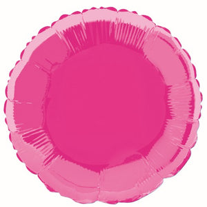 45cm Hot Pink Round Foil Balloon UNINFLATED