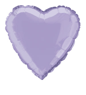 45cm Lavender Heart Foil Balloon UNINFLATED