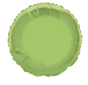 45cm Lime Green Round Foil Balloon UNINFLATED