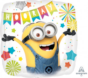 45cm Minions Birthday Party Square Foil Balloon UNINFLATED