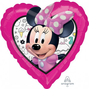 45cm Minnie Mouse Heart Foil Balloon UNINFLATED