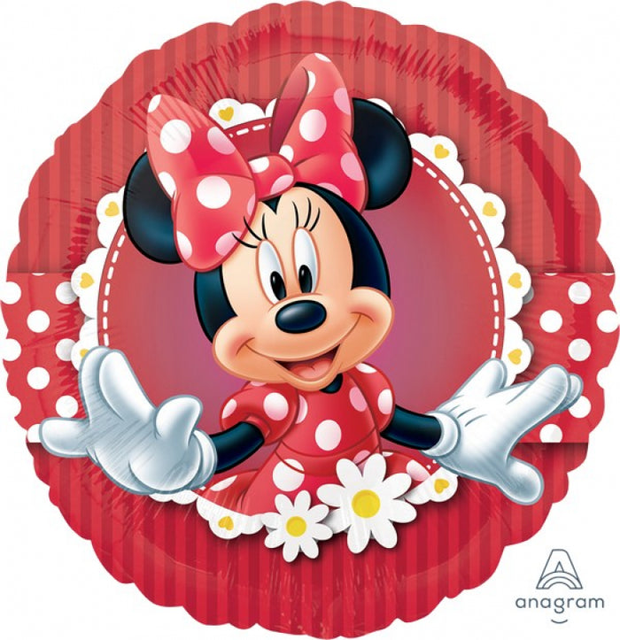 45cm Minnie Mouse Round Foil Balloon UNINFLATED