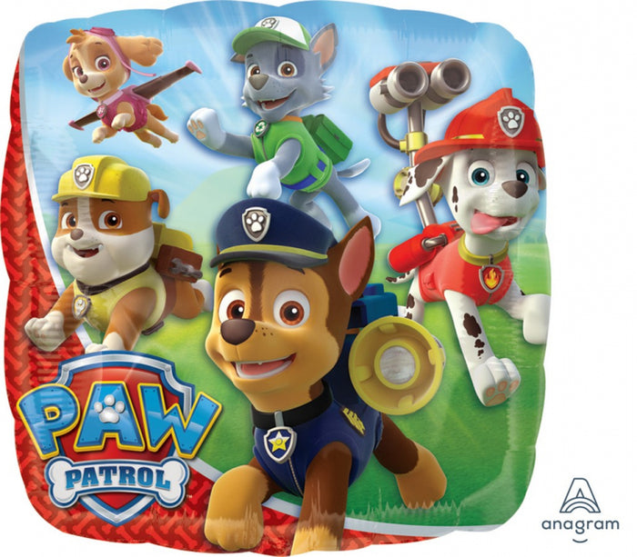 45cm Paw Patrol Characters Square Foil Balloon UNINFLATED